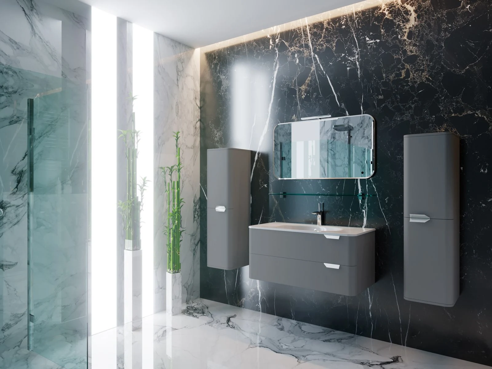 Wall-hung bathroom vanity